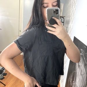 Wild Fable Target crop top dark grey breast poclet